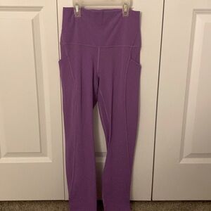 Purple lulu tights with side pockets